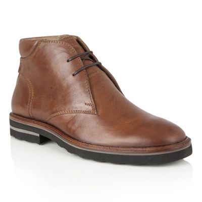 Tan Leather 'Elwood' mens lace up boots